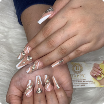 Beautiful manicure design by HAPPY NAIL & SPA